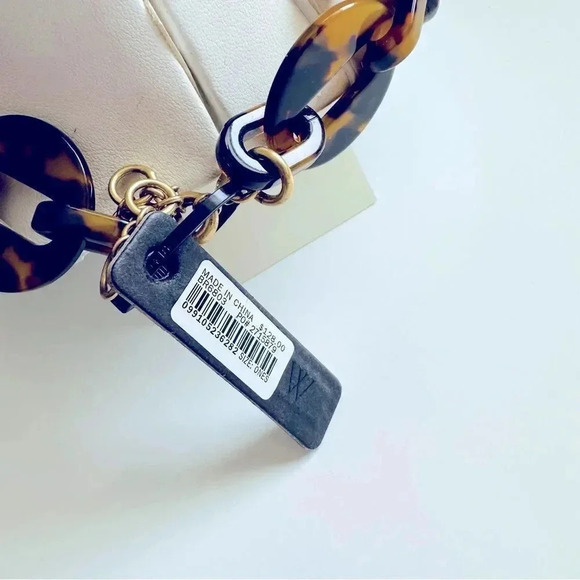 NWT J. Crew Tortoise And Rhinestone/Crystal Link Adjustable Statement Necklace - Picture 7 of 8